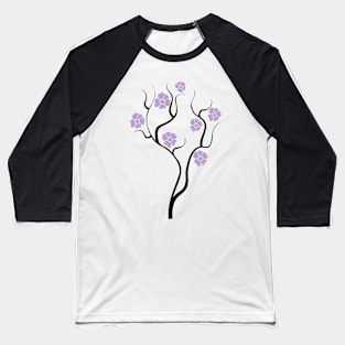 Tree with purple flowers - Creative illustration Baseball T-Shirt